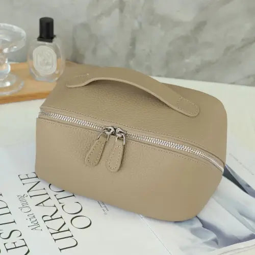 Genuine Leather Travel Case by Pretty Persuasions in Beige
