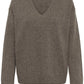 Tally Monika V-Neck Sweater by InWear in Chocolate Torte Melange Brown
