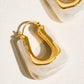 Talia 18K Gold U-Shaped Boho Hoop Earring by Flanerie by MAIQ in White