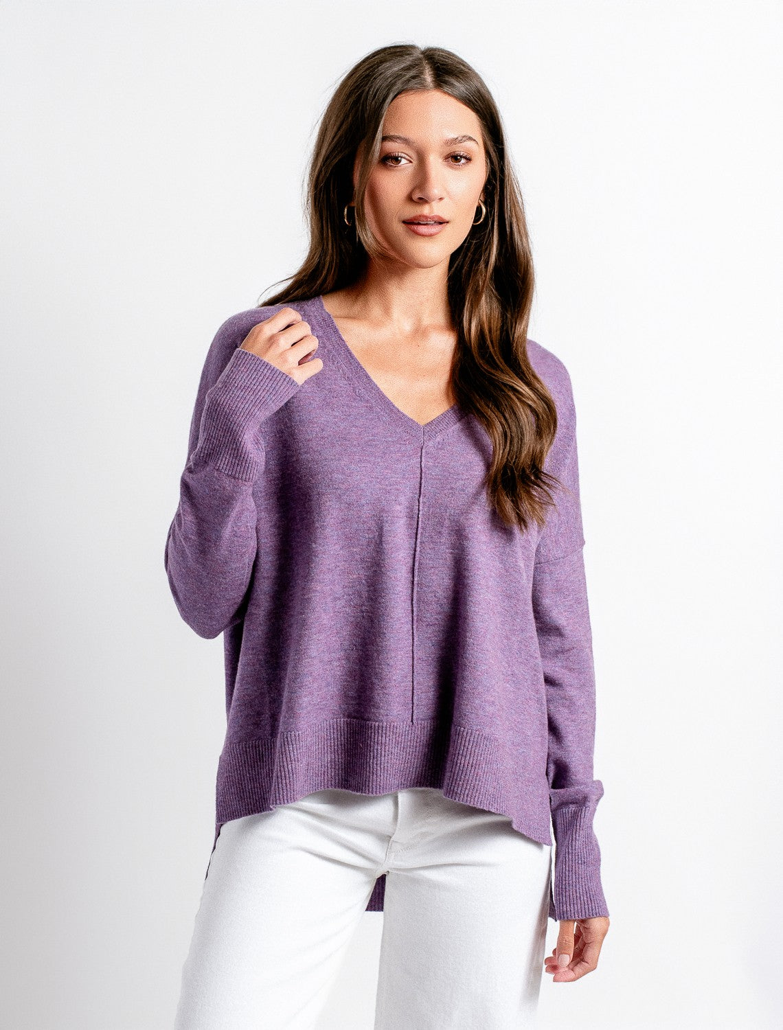 Wagner Knit Crew Top by Kerisma in Purple Haze