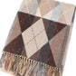 Argyle Wrap by Pretty Persuasions in Orange/Taupe