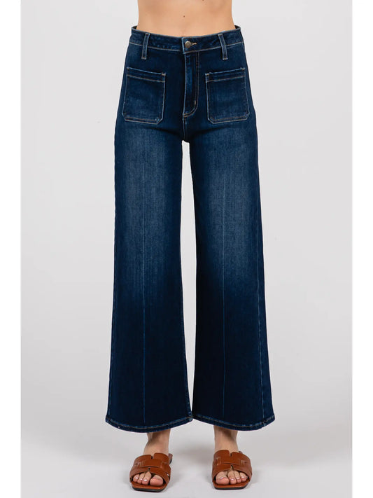 Sailor Front Patch Pocket Jean By Letter to Juliet in Dark