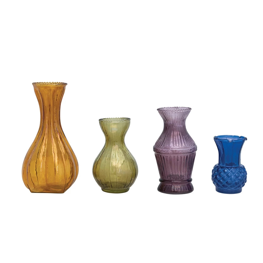 Debossed Glass Vase Set by Creative Co-op