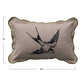 Chambray Printed Lumbar Pillow w/ Bird by Creative Co-Op