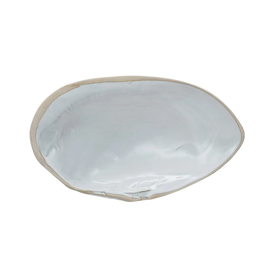 Stonewear Shell Plate by Creative Co-Op in White