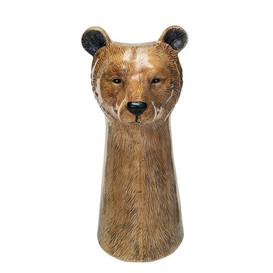 Hand-Painted Stoneware Bear Vase by Creative Co-Op