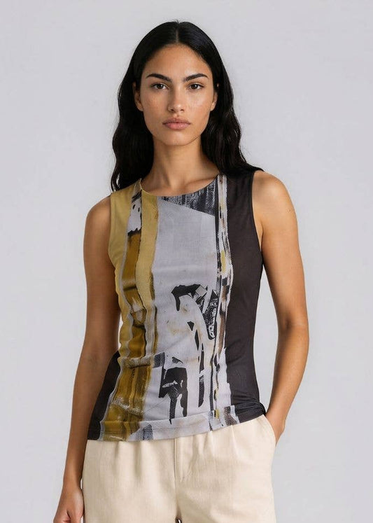Florence Mesh Tank Top by AMB Designs in Off the Record