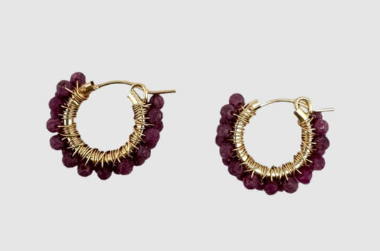 Diddi Earrings by IN2DESIGN in Gold and Ruby