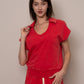 Kate French Terry Sleeveless Top by RD Style in Cherry