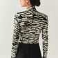 Laylani K. Blouse by Exquise in Black/Beige