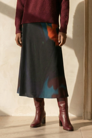 Skirt by La Fee Maraboutee in Marine/Curcuma