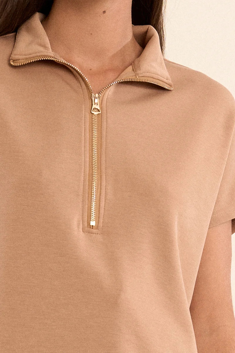 Gala Knitted Sleeveless Sweat by Gabrielle in Camel