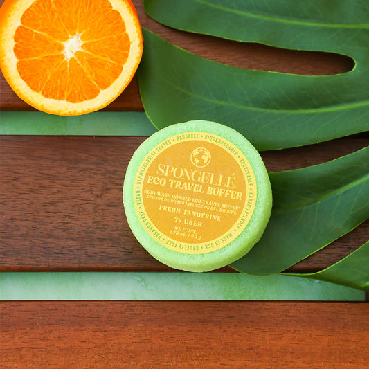 Fresh Tangerine Eco Travel Buffer by Spongelle