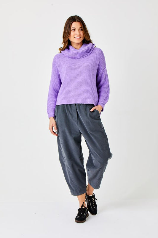 Olla Carrot Shape Baby Cord Pants by Suzy D London in Grey