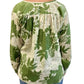 Cotton Blouse by Dolma in White and Green