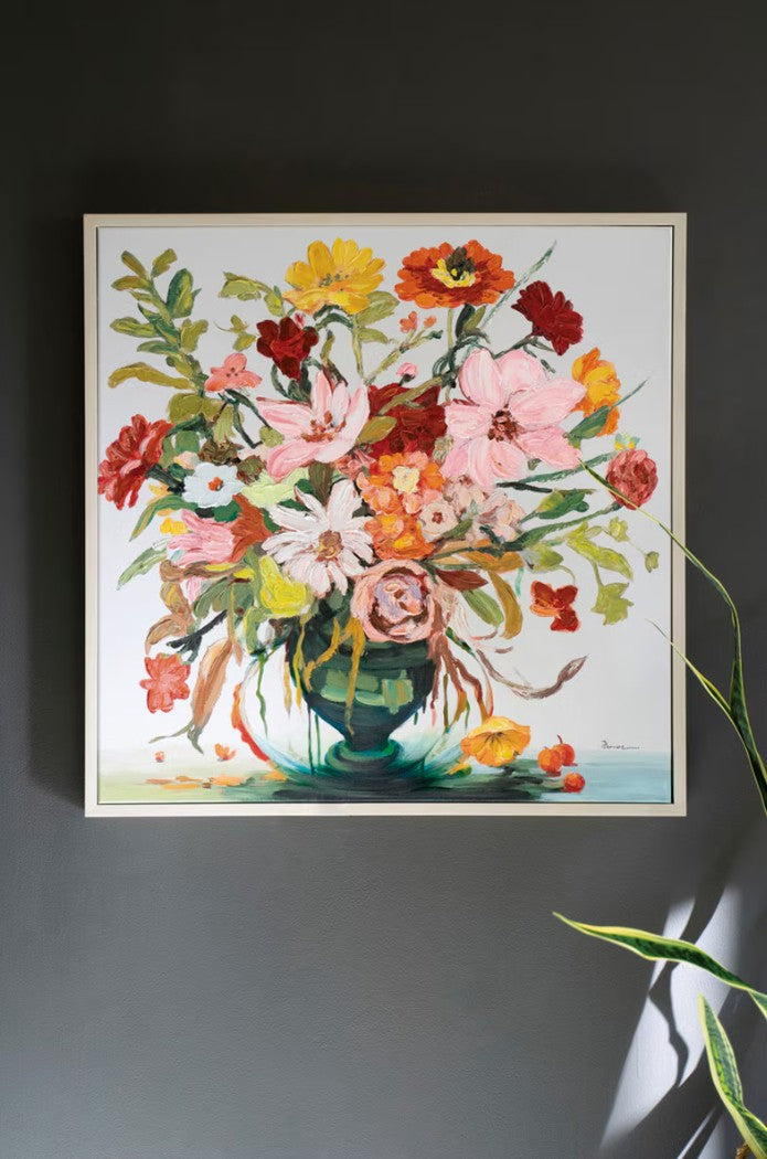 Framed Acrylic Painting (Floral) by Kalalou