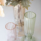 Set of three fluted glass vases (one each color) by Kalalou