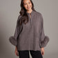 Eliza Fox Trim Poncho by Alashan in Portobello