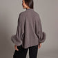Eliza Fox Trim Poncho by Alashan in Portobello
