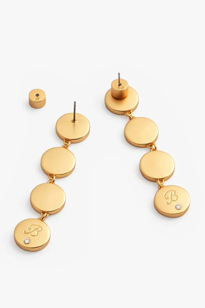 Amy Round Bezel Drop Earrings by Brackish