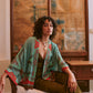 Fleur De Lys Kimono by One Hundred Stars in Aqua