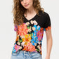 The Janie Favorite Short Sleeve Crew Neck Tee by Johnny Was in Gerbera Scarf