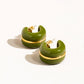 Arlo 18K Gold Small C Hoop Earring by Flanerie by MAIQ in Green