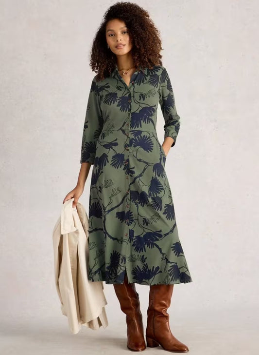 Rua Jersey Shirt Dress by White Stuff in Green