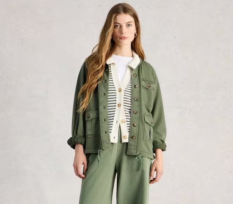 Demi Utility Jersey Jacket by White Stuff in Mid Green