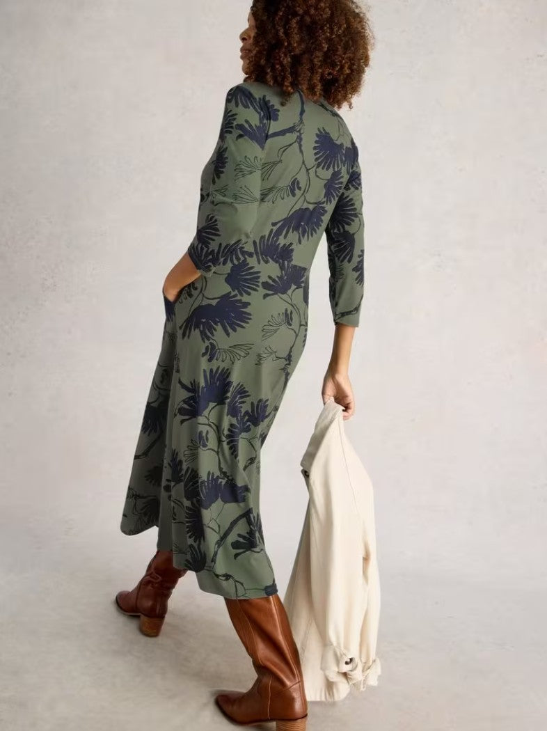 Rua Jersey Shirt Dress by White Stuff in Green