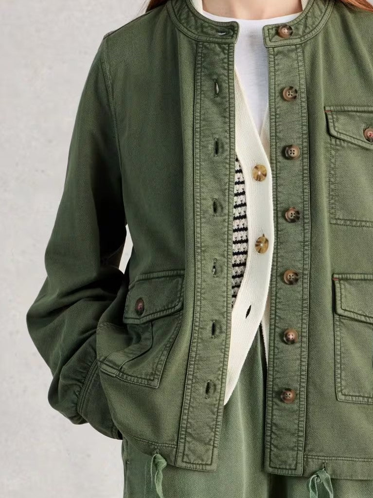 Demi Utility Jersey Jacket by White Stuff in Mid Green