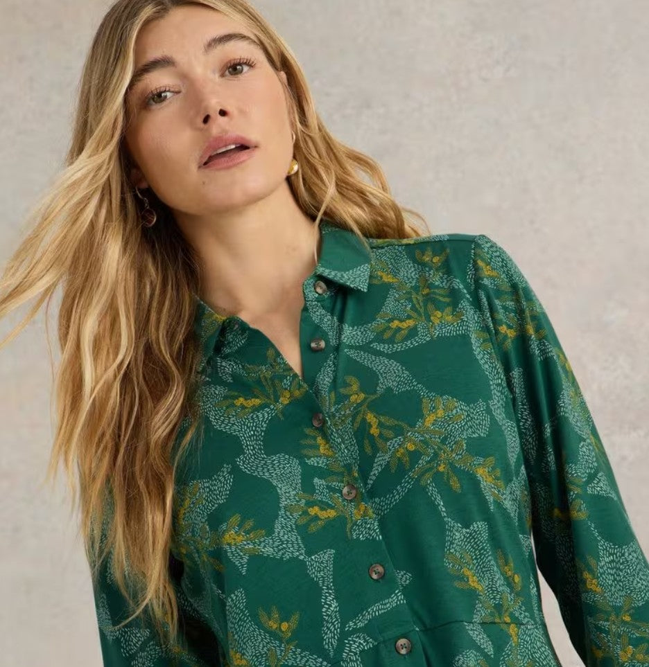 Rua Jersey Shirt Dress by White Stuff in Green