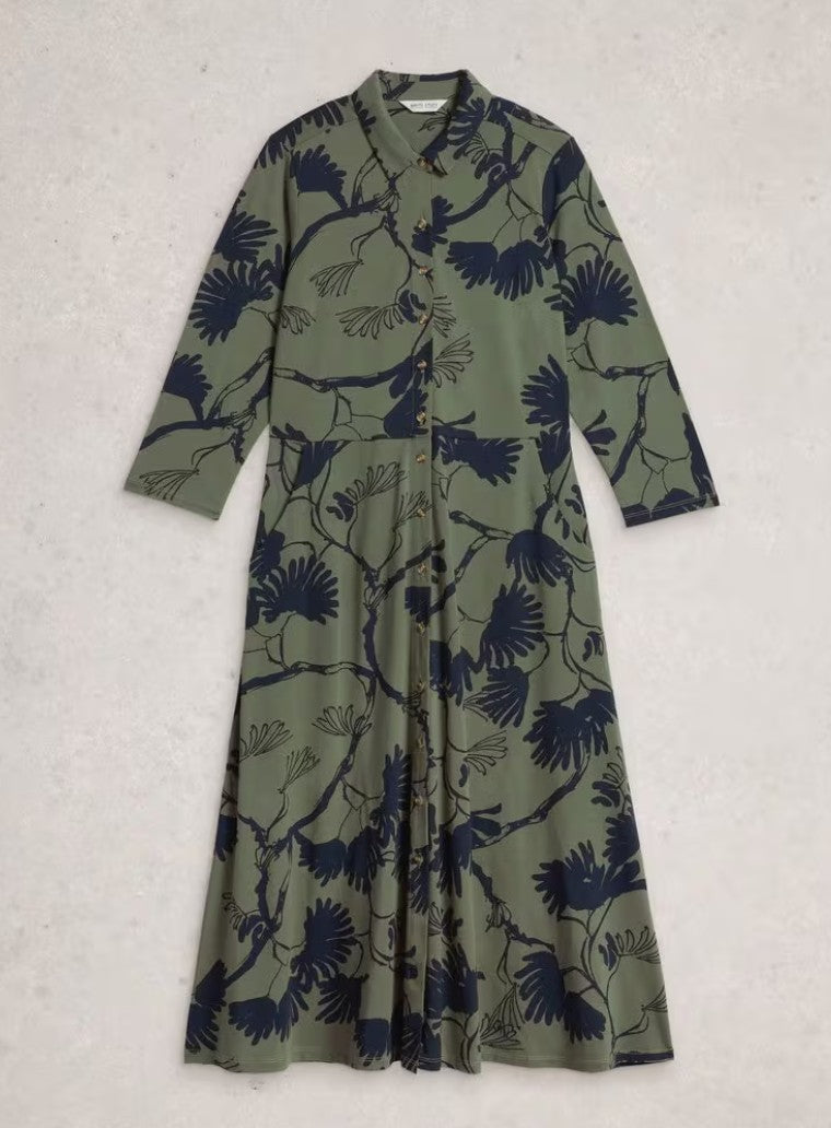 Rua Jersey Shirt Dress by White Stuff in Green