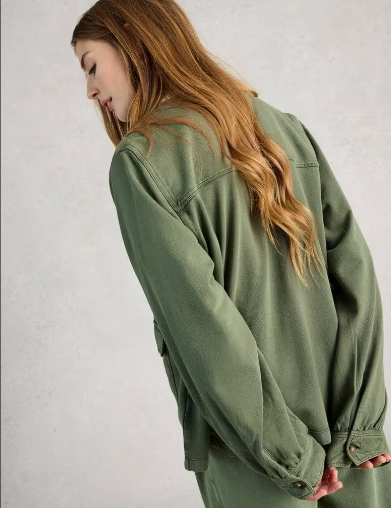 Demi Utility Jersey Jacket by White Stuff in Mid Green