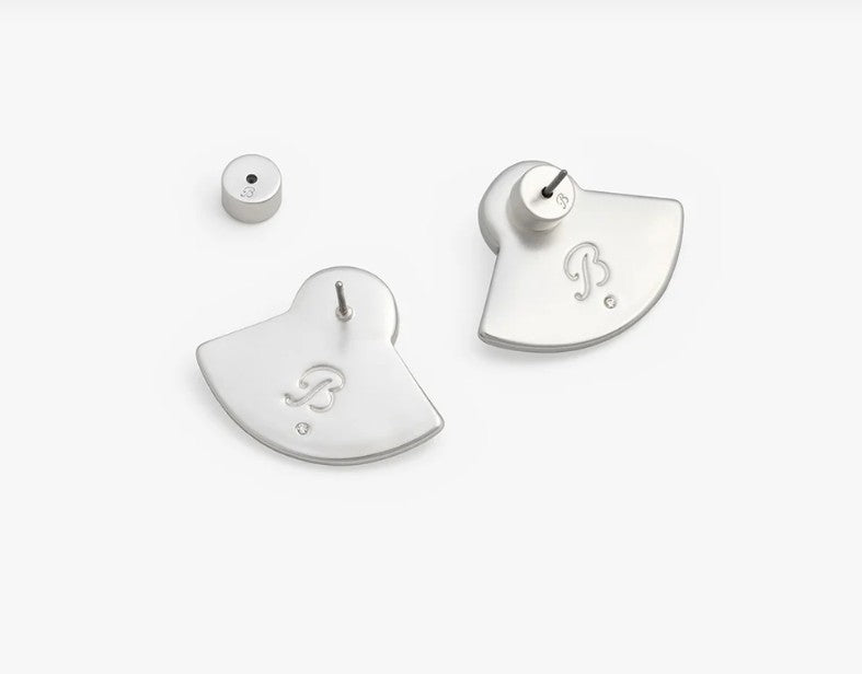 Hiott Fan Stud Earring by Brackish in Silver
