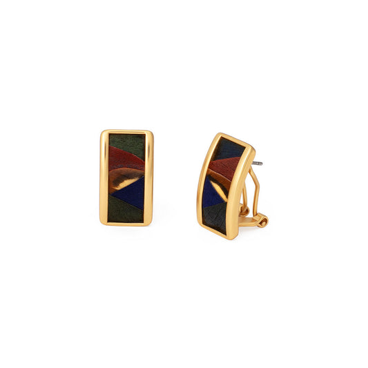 Hudson Rectangle Stud Earring by Brackish in Gold