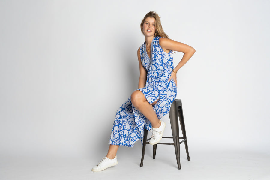Carolina Midi Dress by Ibisa in Ocean
