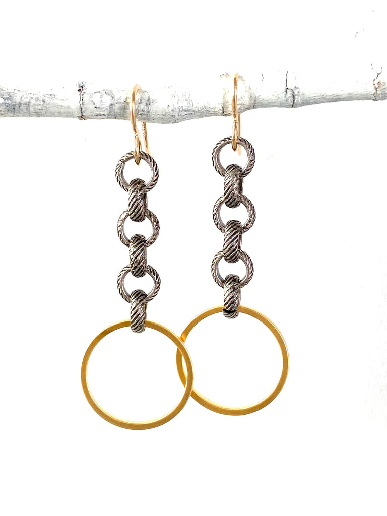 Chain Circle Drops Earrings by CV Designs