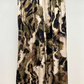Watercolor Print Wide Leg Pants by Milio Milano in Green/Brown