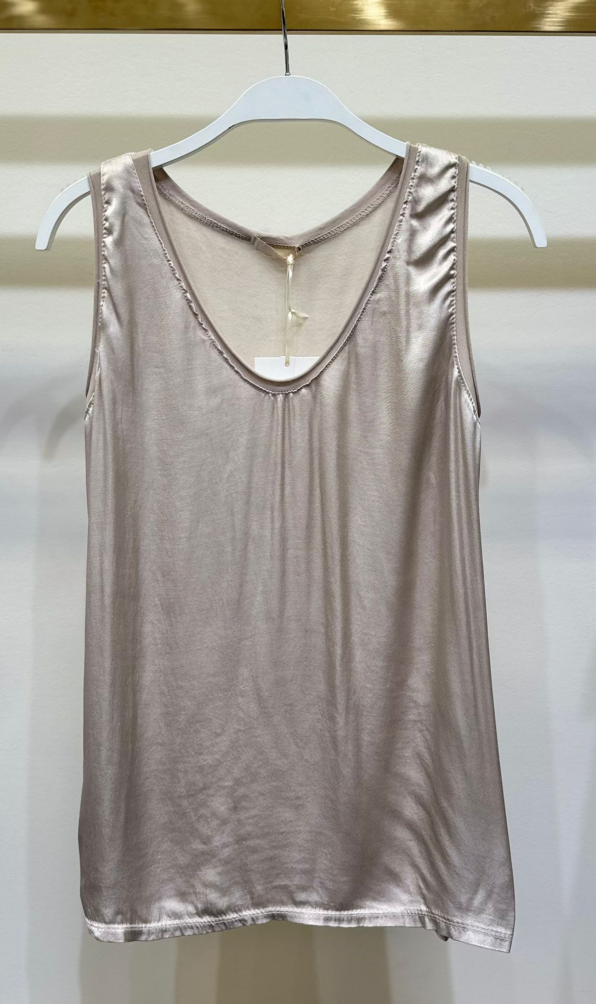 Tank Top with Contrast Back by Milio Milano in Beige