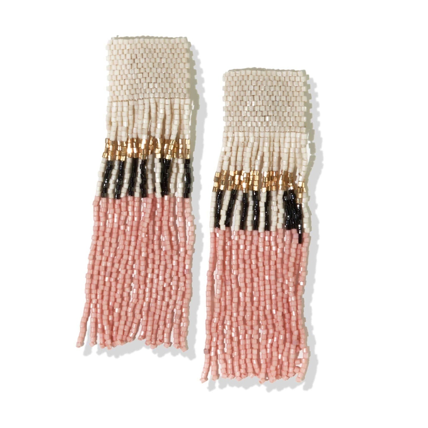 Belle Color Block with Stripes Earrings by Ink + Alloy in Blush
