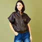 Ivy Faux Leather Zip Jacket London by Suzy D in Brown