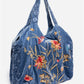 Aria Velvet Tote Bag by Johnny Was in Denim Indigo