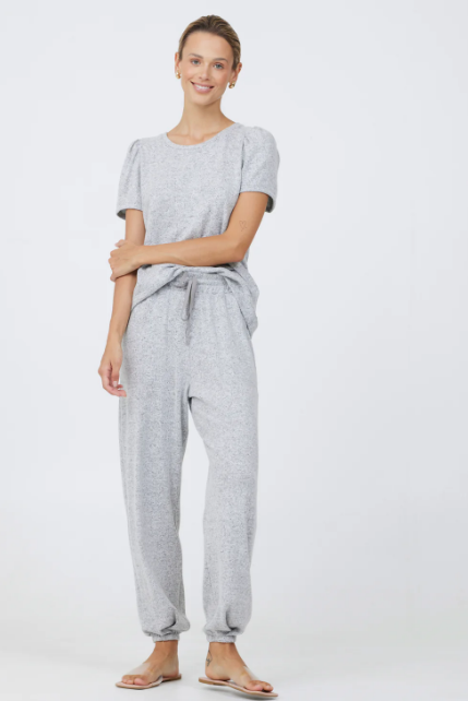 Violet Puff Sleeve Top by Astrologie in Grey Onyx