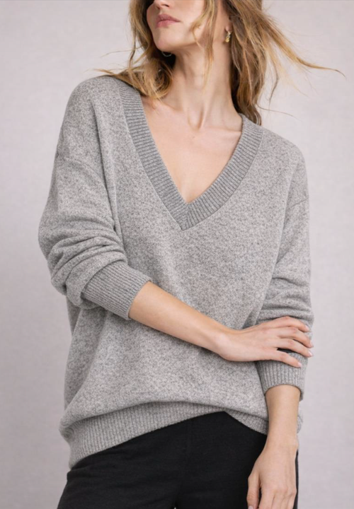 Hacci V-Neck Top by Astrologie in Grey Onyx