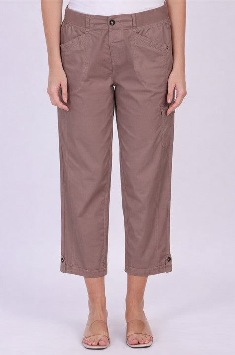 Jessica Crop Pant by Dash Clothing in Taupe