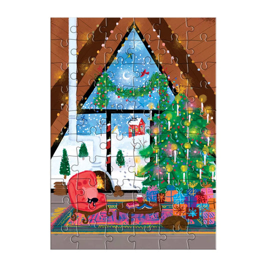 Puzzle Greeting Joy Laforme Cozy Cabin by Chronicle Books