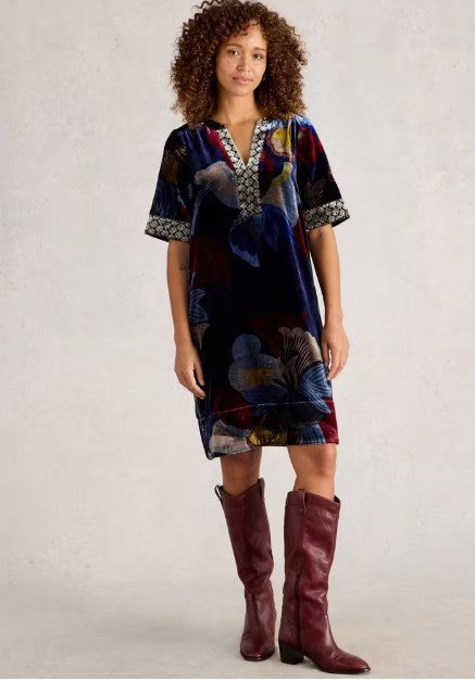June Velvet Dress by White Stuff in Navy