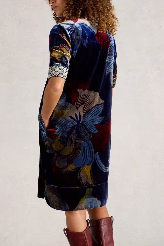June Velvet Dress by White Stuff in Navy
