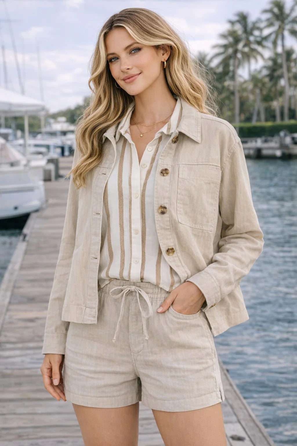 Bellamy Jacket with Patch Pocket by Kut from the Kloth in Sand